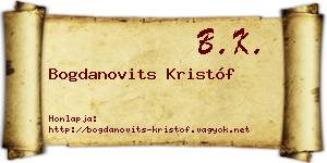 Bogdanovits Kristóf névjegykártya