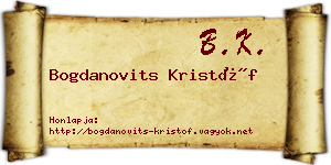 Bogdanovits Kristóf névjegykártya